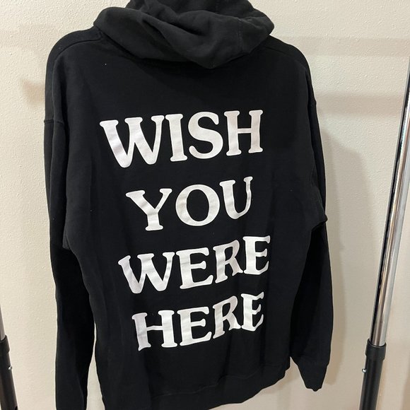 Travis Scott Astroworld Logo Wish You Were Here Hoodie Black Men's Med-Preowned - Picture 2 of 4